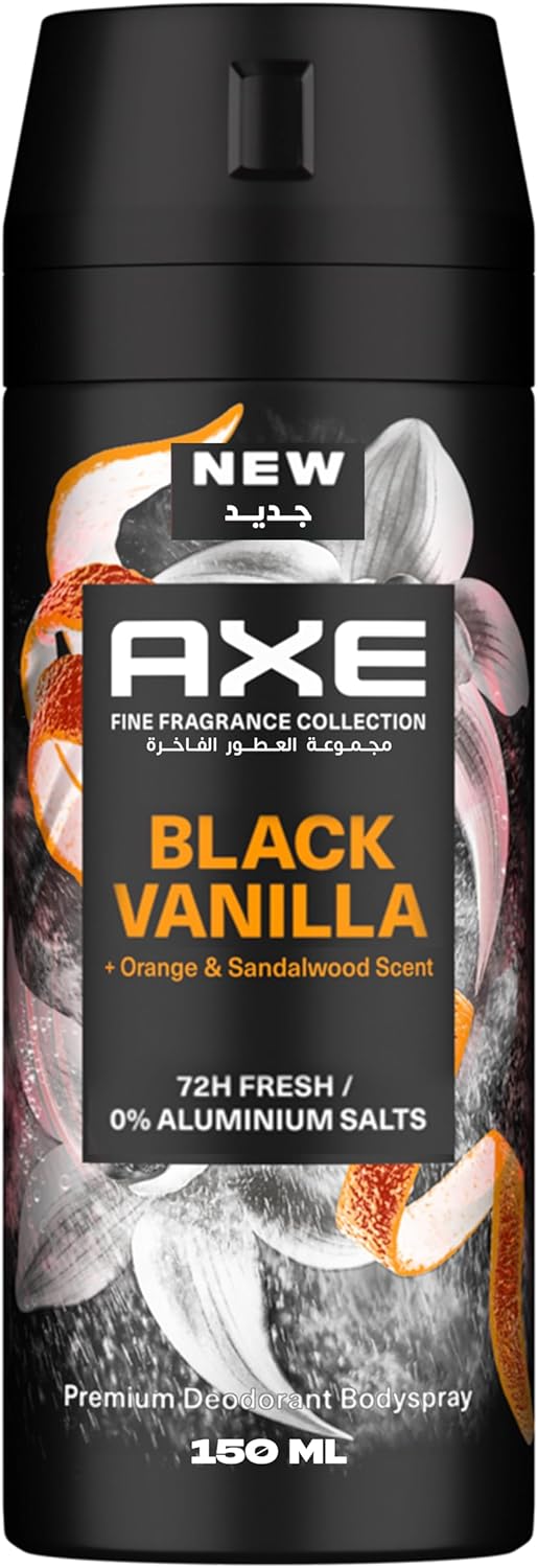 AXE Fine Fragrance Black Vanilla Deodorant Body Spray Orange Sandalwood 150ml