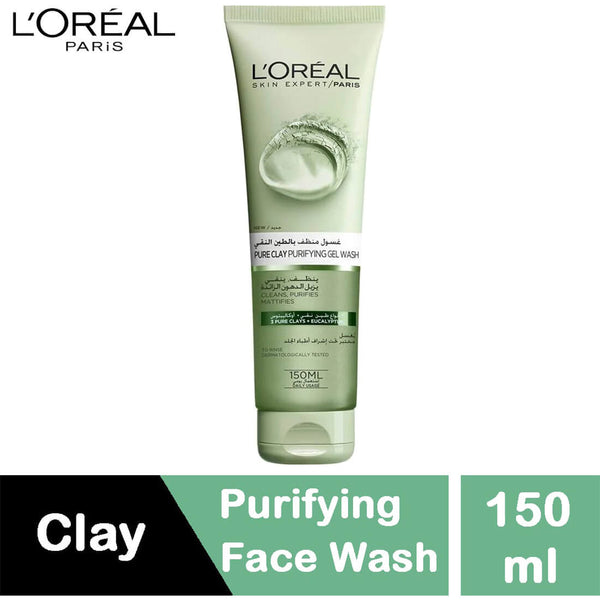 L'Oreal Paris Skin Expert Clay Purifying Gel Face Wash, Eucalyptus, 150 ml