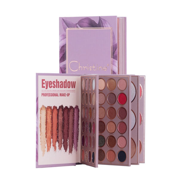 Christine 5-in-1 Eyeshadow Palette Notebook, Blendable High-Pigment Makeup Palette