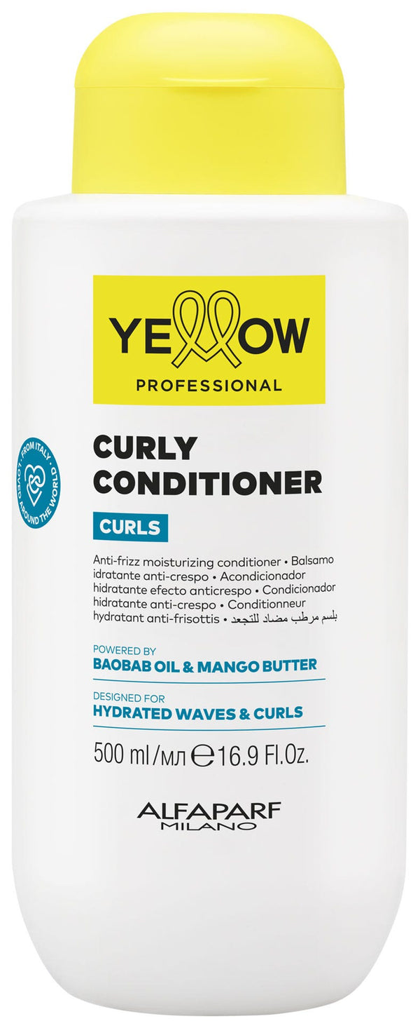 Yellow Curl Conditioner Moisturizing Anti-Frizz Conditioner Baobab Oil & Mango Butter 500 ml
