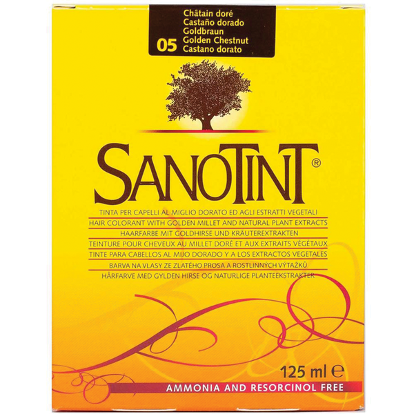 Sanotint #05 Golden Chestnut Hair Color Kit, Ammonia-Free Permanent Color, 125 mL