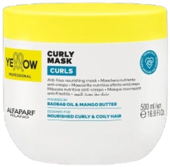 Yellow Hair Curls Mask Nourishing Hair Mask Baobab Oil Mango Butter 500 ml