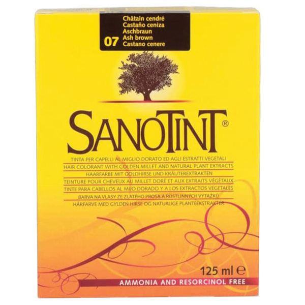 Sanotint #07 Ash Brown Permanent Hair Color Kit with Millet and Botanical Extracts, 125 mL