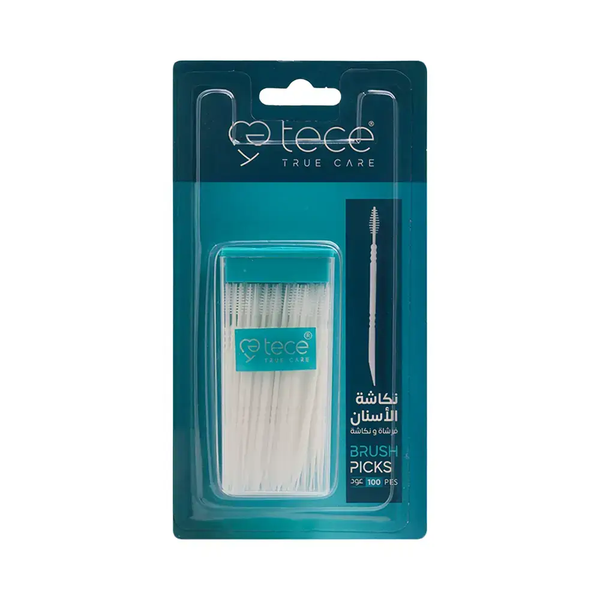 Tece Dental Flossers with Built-In Brush, 100 Pieces