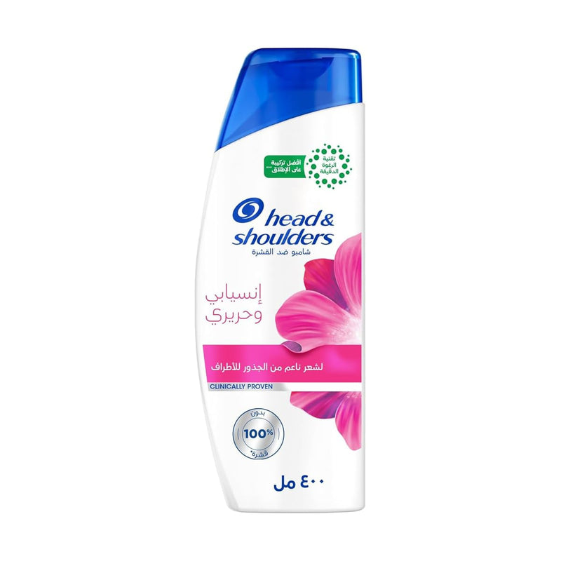 Head & Shoulders Smooth & Silky Shampoo Moisturizing Formula Dry Frizzy Hair 400 ml
