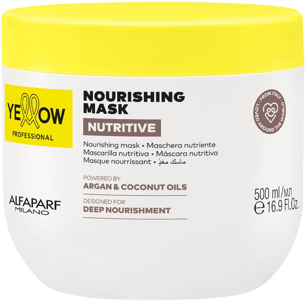 Yellow Nutritive Hair Mask Cream Rich Texture Argan Coconut Oils Dry Hair 500 ml