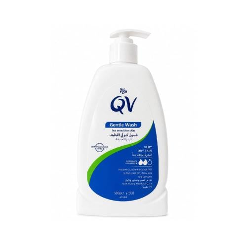 QV Extra Gentle Cleansing Wash Soap-Free Fragrance-Free Sensitive Skin 500g
