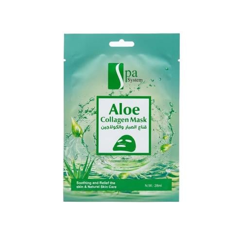 Spa System Aloe Vera & Collagen Face Mask Sheet Mask, 28ml
