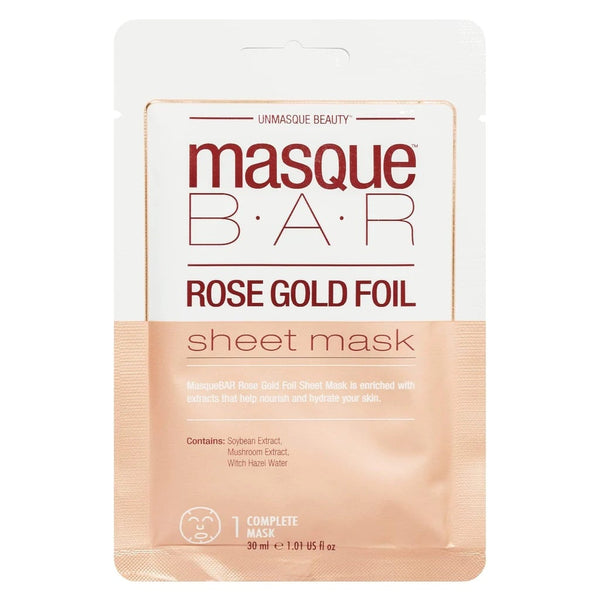 MASQUE BAR Rose Gold Foil Peel-Off Sheet Mask for Radiant-Looking Skin