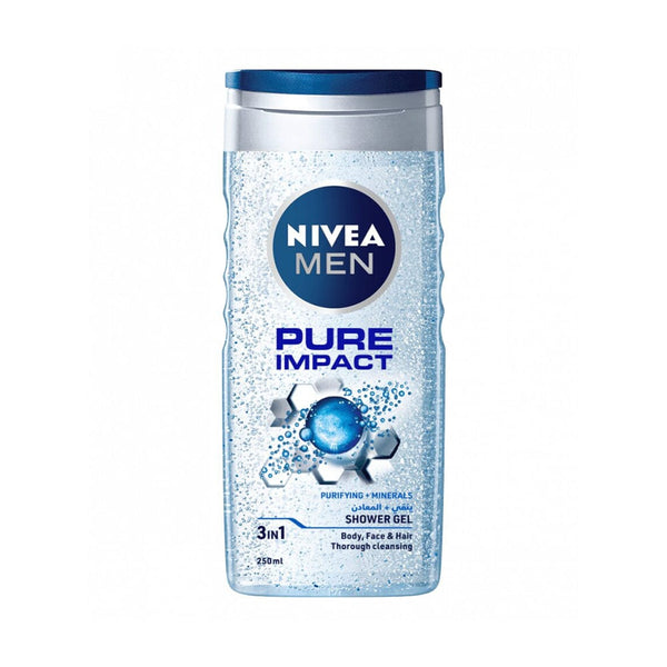 NIVEA MEN Pure Impact Shower Gel Multi-Purpose Cleansing Formula 250 ml