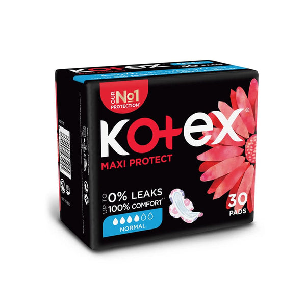 Kotex Maxi Regular Pads Soft Top Layer High Absorbency 30 Pads
