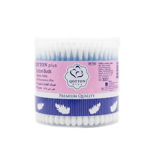 Qotton Plus Cotton Swabs Soft Natural Cotton Tips 300 Swabs