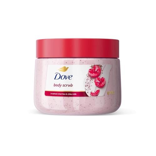 Dove Body Scrub with Crushed Cherry and Shea Milk Creamy Formula