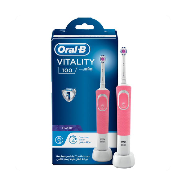 Oral-B Vitality 100 Electric Toothbrush 2D Oscillating Rotating Pink