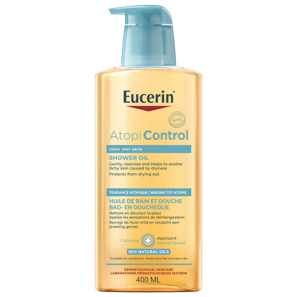 Eucerin AtopiControl Body Wash Shower Oil Cleanser, Omega Oils, 400ml