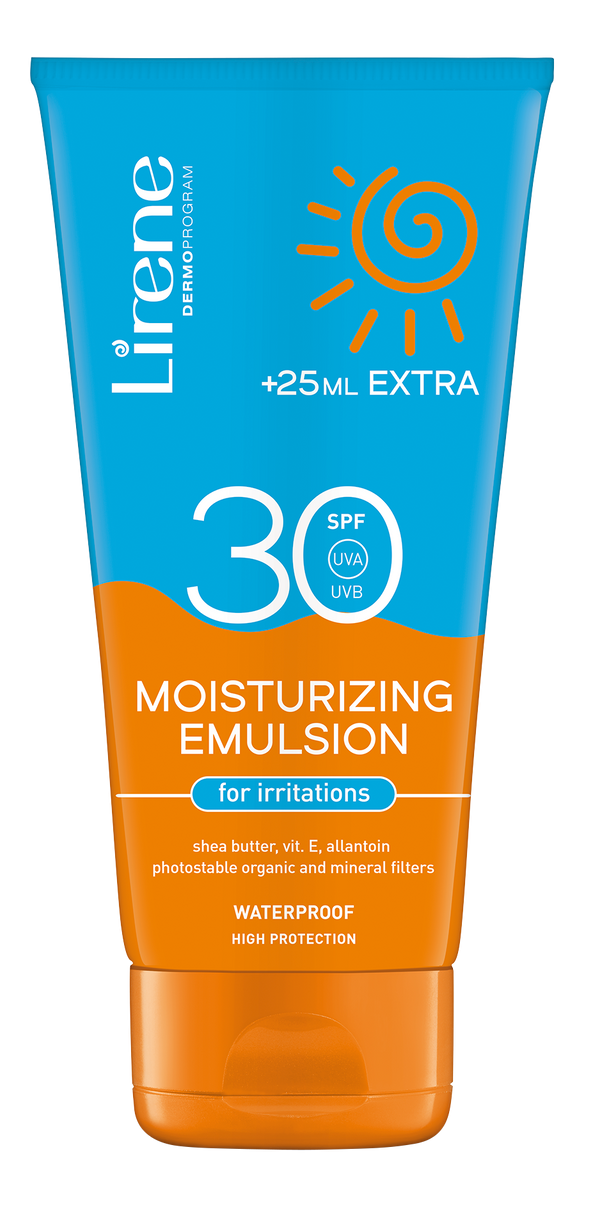 Lirene Sunscreen Protection Lotion SPF30 Moisturizing Emulsion Shea Butter Vitamin E 175ml