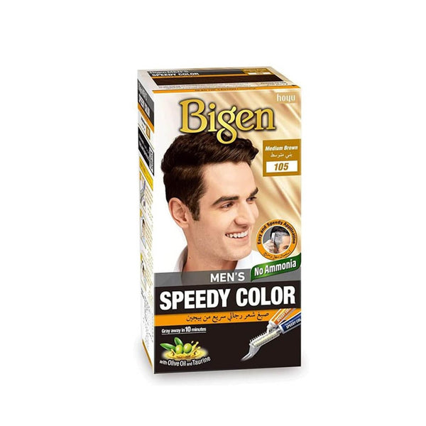 Bigen Speedy Hair Dye for Men, Ammonia-Free Medium Brown 105