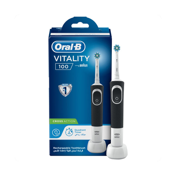 Oral-B Vitality 100 Rechargeable Electric Toothbrush with 2D Oscillating Rotation, Black