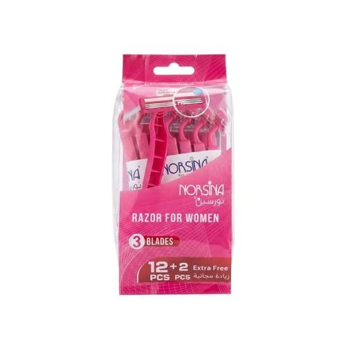 Norsina Women's Razors 3-Blade Disposable Shavers, 14-Piece Pack