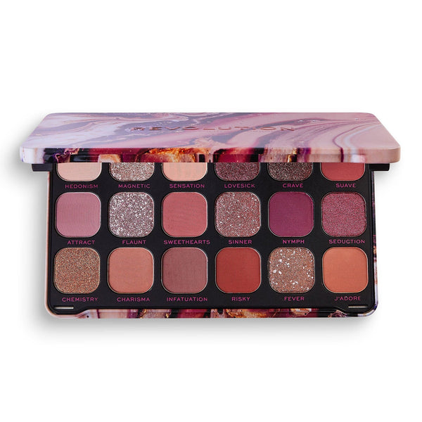 Makeup Revolution Forever Flawless Allure Eyeshadow Palette Matte Shimmer Marbled Glitter 18 Shades