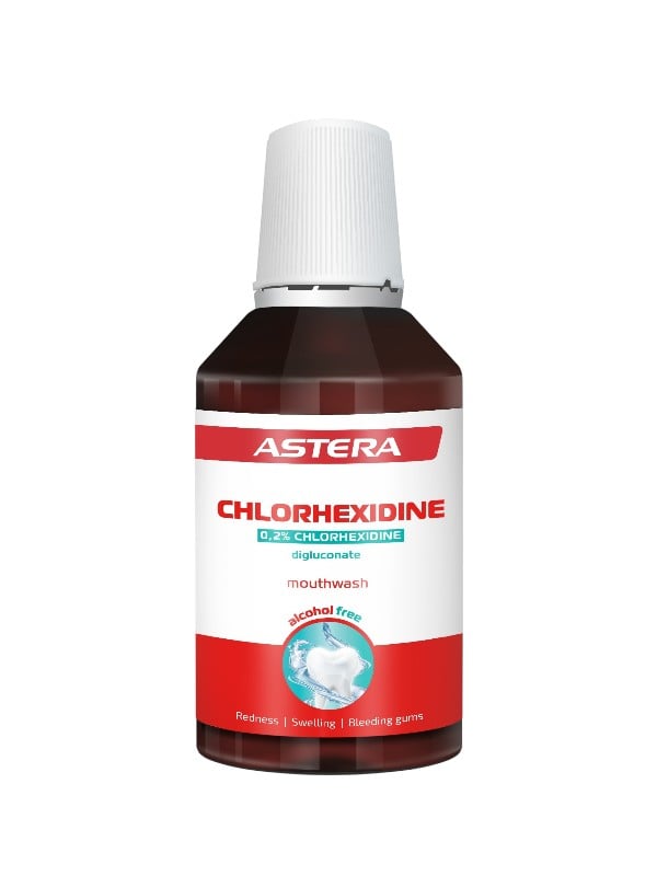 Astera Chlorhexidine Mouthwash 0.2% Alcohol-Free Oral Rinse, 300 ml