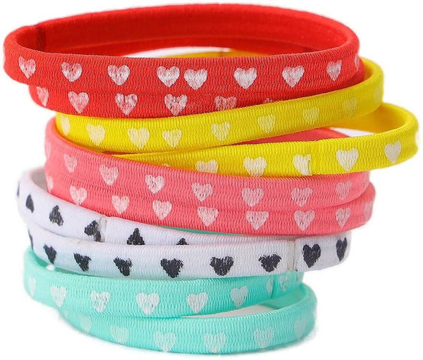 Glitters Trendy Stylish Stretchy Hair Ties Glitter Accents 10 Pieces #GLT2480