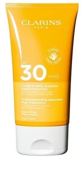 Clarins Sun Body Cream SPF 30 Lightweight Water-Resistant UVA/UVB Protection 150 ml