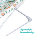 Moon Hop And Lean Baby Bouncer, Foldable Infant Seat with Safety Strap, Green, 0 Months+
