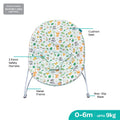 Moon Hop And Lean Baby Bouncer, Foldable Infant Seat with Safety Strap, Green, 0 Months+