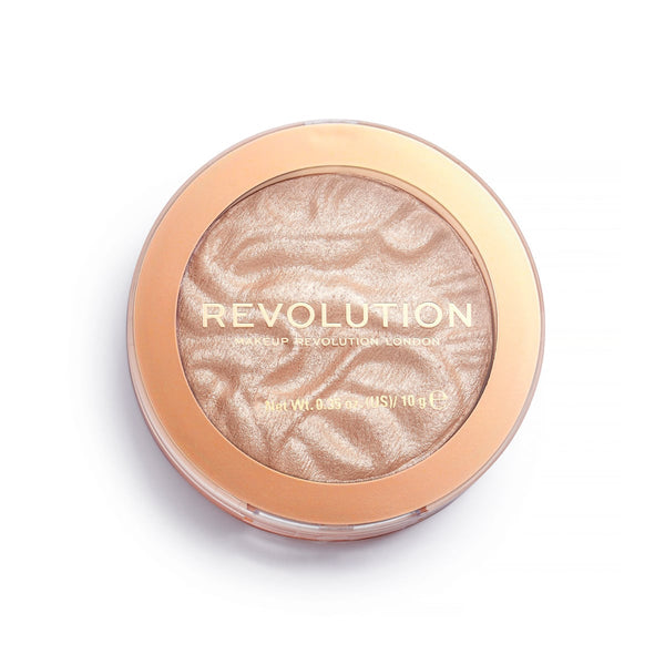 Makeup Revolution Reloaded Highlighter Powder Luminous Finish Golden-Pink