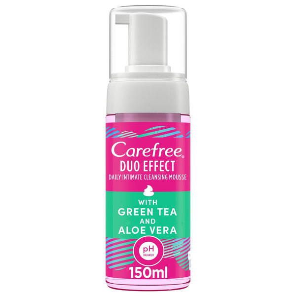 CAREFREE Intimate Cleansing Mousse Green Tea Aloe Vera Vitamin E 150ml