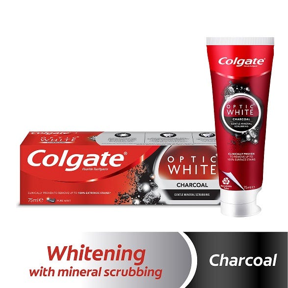 Colgate Optic White Charcoal Toothpaste Activated Charcoal Purified Mint
