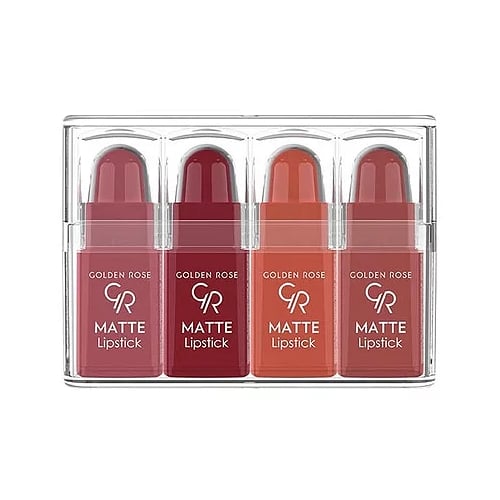 Golden Rose Mix 3 Mini Lipstick Set Velvety Matte Finish Vitamin E