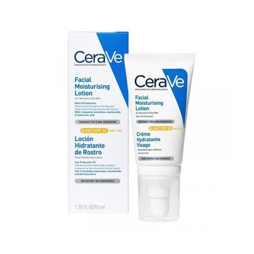 CeraVe Facial Moisturizing Lotion SPF 30 Niacinamide Hyaluronic Acid 52 ml