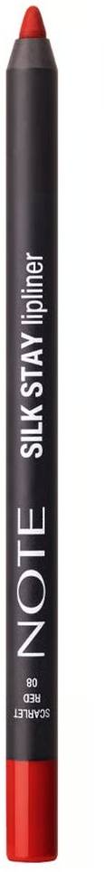 Note Silk Stay Lipliner Gel Formula Waterproof Semi-Matte Scarlet Red 08