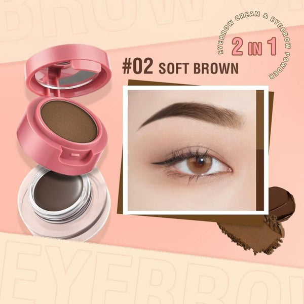 Pink Flash Dual Action Eyebrow Kit Powder & Gel Soft Brown 02