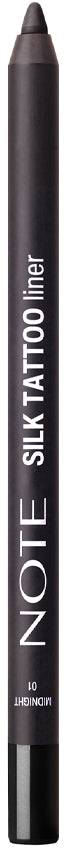 Note Silk Tattoo Gel Eyeliner Pencil Water-Resistant Midnight Black 1.2 g