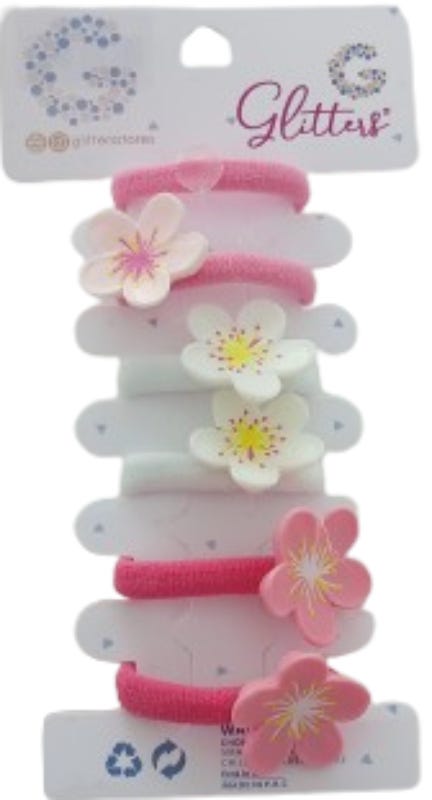 Glitters Glitter Hair Tie Set Pink