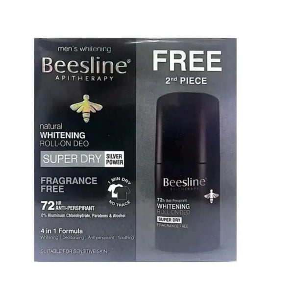Beesline Super Dry Fragrance-Free Roll-On Deodorant Brightening Care for Men