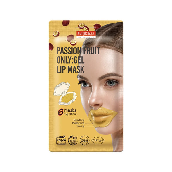 PUREDERM Passion Fruit Only:Gel Lip Mask with Vitamin C, 6 x 15 g