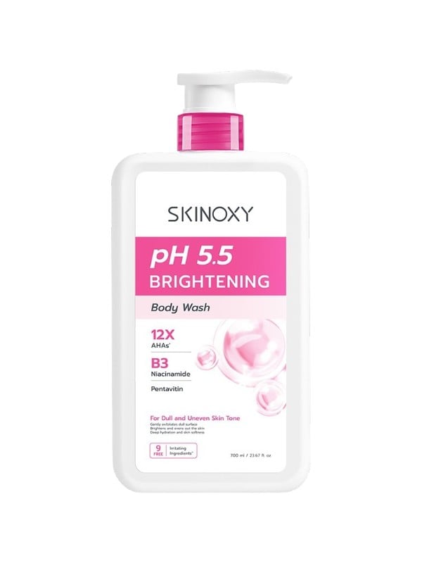 Skinoxy pH 5.5 Brightening Body Wash AHA Acids Niacinamide 700ml