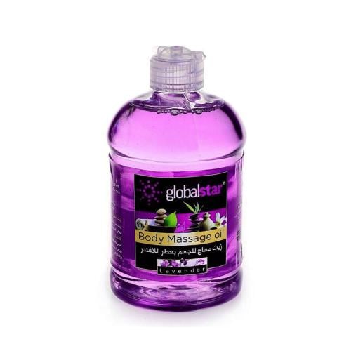 Global Star Lavender Body Massage Oil, Light Texture, 500 ml