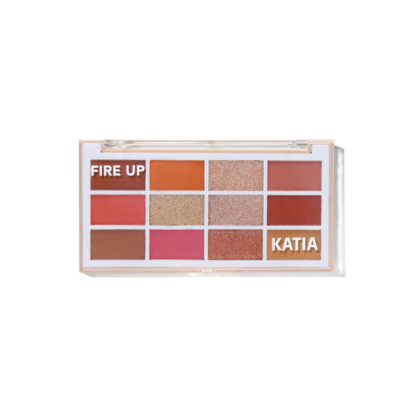 Katia 12 Eyeshadow Palette, Pigmented Orange-Tone Shades