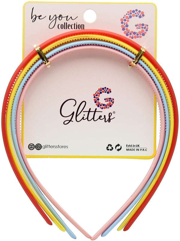 Glitters Glitter Grip Hairbands Secure Comfortable Colourful 4 Pieces