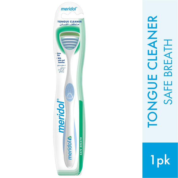 Meridol Safe Breath Tongue Cleaner Extra Flat Design with Soft Nubs