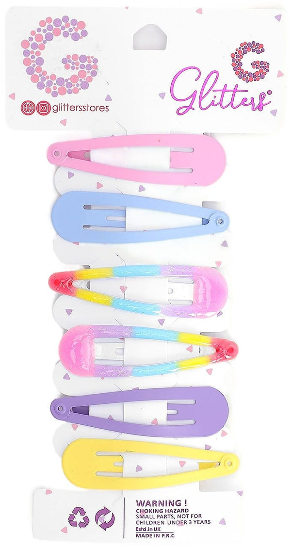 GLITTERS Snap Clip Hair Accessories, Sparkly Glitter Design, GLT2511