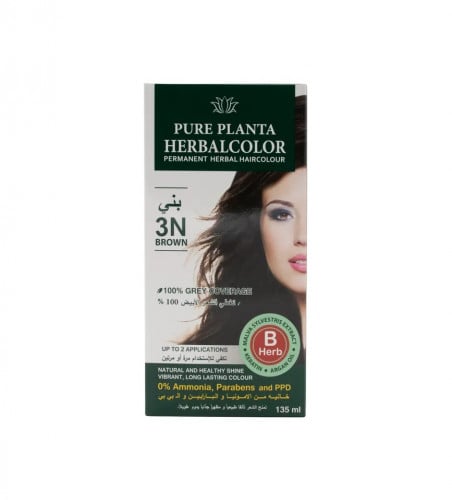 Pure plant Ammonia-Free Hair Dye Brown N3 with 135ml Colouring Set