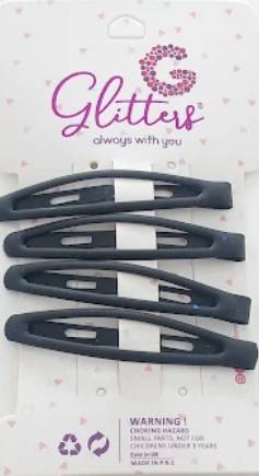 Glitters Snap Clip Glitter Hair Accessory Decorative Hair Clip Glt3144, 1 Pc