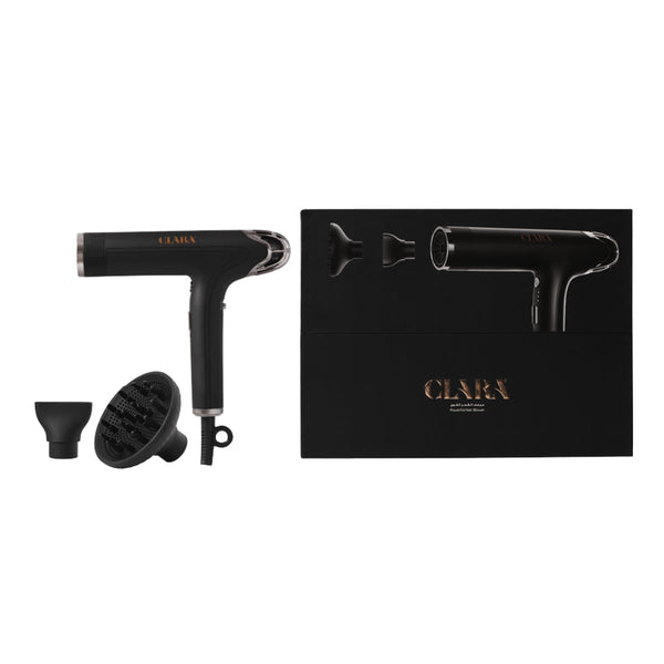Clara Hair Dryer 2000W Ionic Hair Dryer with Diffuser, 3 Heat Settings and Cool Air Button