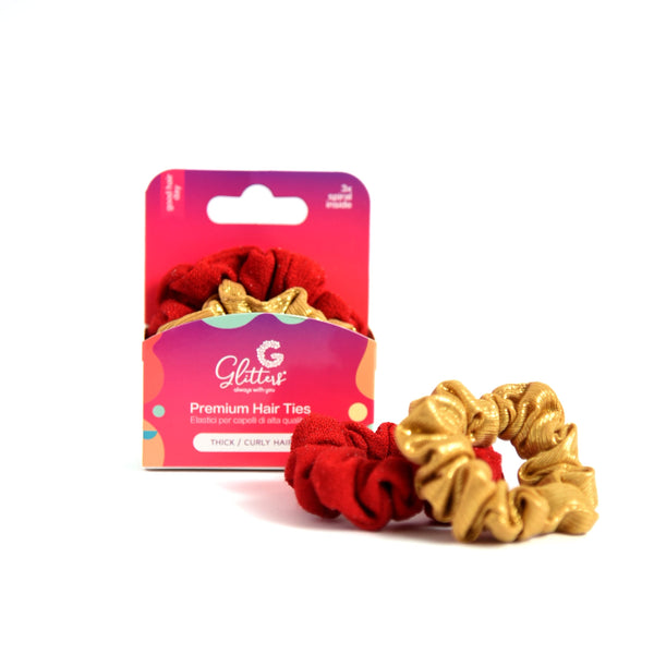 Glitters Spiral Scrunchie Soft-Touch Stretchy Hair Bands Multicolour 2 Pieces #GLT3060